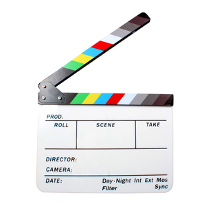 <span class=keywords><strong>Claqueta</strong></span> de Acrílico para Fotografía, Colorida, con Superficie de Borrado en Seco, para Director de Cine, Películas, Cortes de Acción - Product Image 1