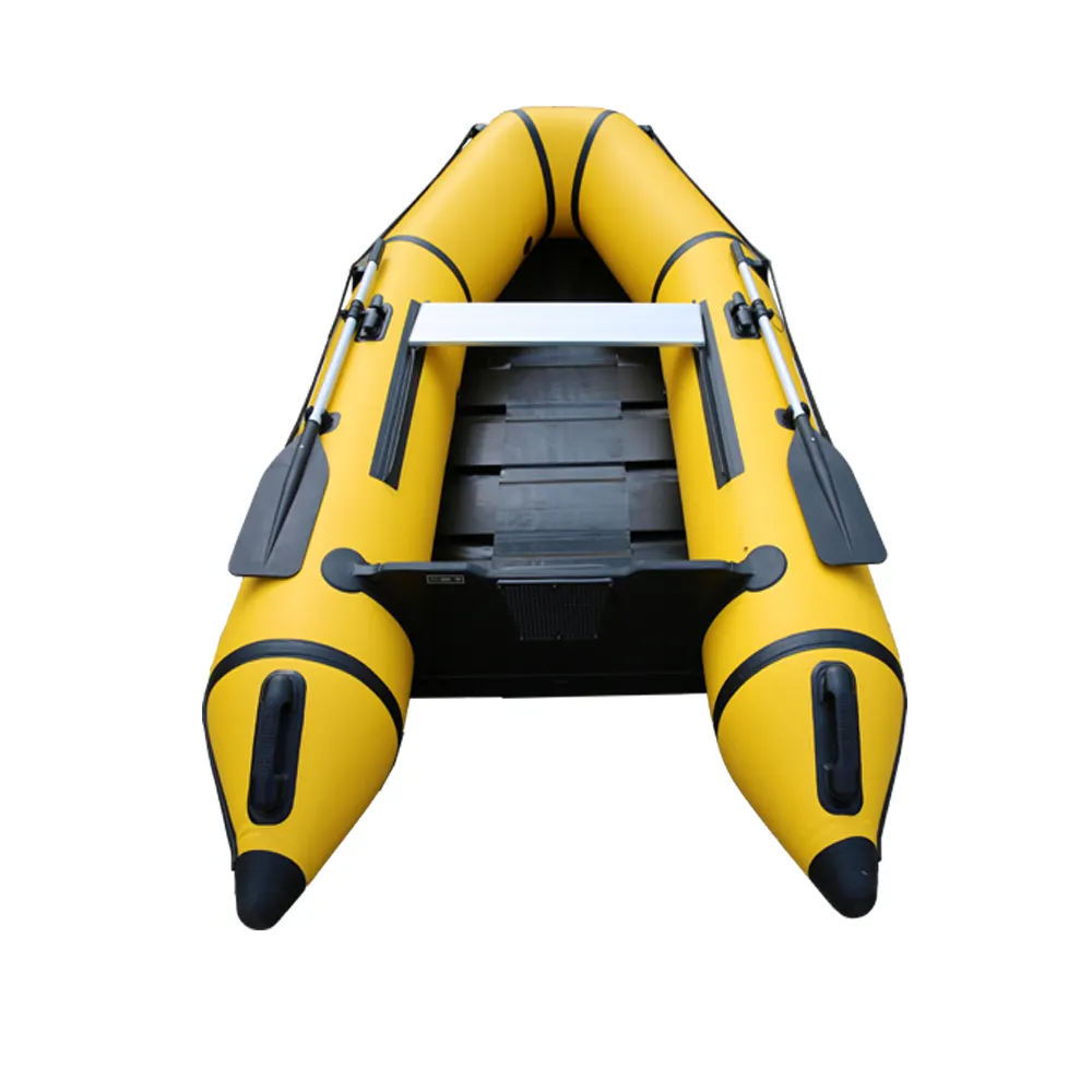 Solarmarine 2 persone pavimento in legno PVC galleggiante gonfiabile tubo barca da pesca