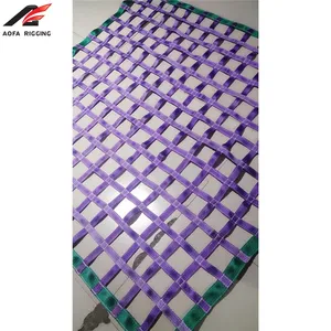 custom polyester trailer cargo lifting webbing net