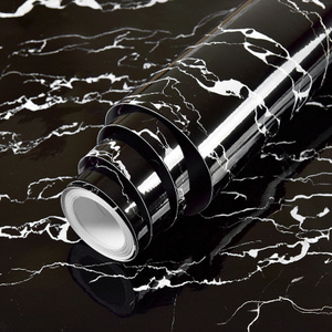 Design classico di Stirata del PVC Marmo Nero Adesivo Decorativo Pellicola del Soffitto - Product Image 3