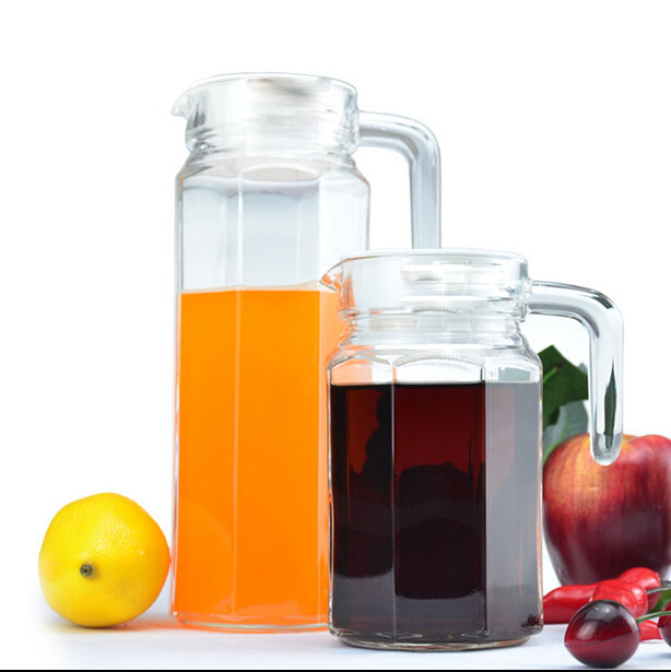 Haonai wholesale bulk good quality glass jug water or juice glass jug OEM logo