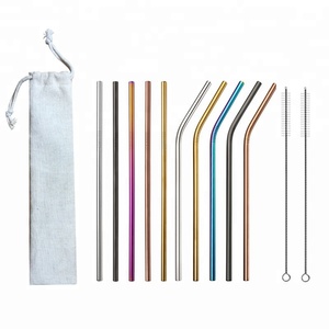 Hot!!! Stainless Steel rainbow Colored Metal <strong>Straws</strong> <strong>for</strong> <strong>Drinking</strong> - Product Image 1