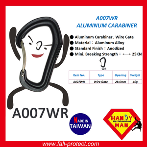 <b>Light</b> Robust Fast Delivery 25KN <b>Wire</b> Gate Aluminum Carabiner - Product Image 2