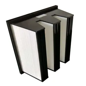 Pleat Type Filter Large Air Volume V-bank W Shape Pleated Box Air Filter For Ventilation Air Conditioning System