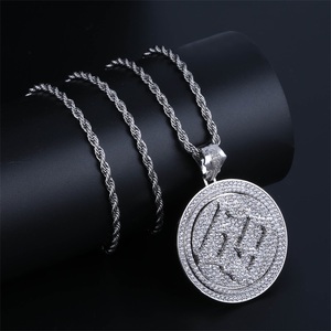 Collier pendentif de <span class=keywords><strong>rappeur</strong></span> avec disque rotatif en zircone <span class=keywords><strong>69</strong></span>, bijoux HipHop DY - Product Image 3