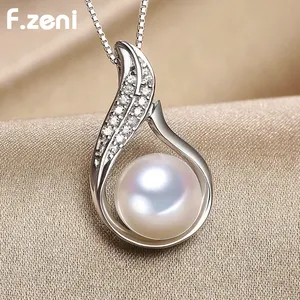 Collar con colgante de perlas de agua dulce para mujer, joyería con estilo de gota de agua 925