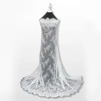 सस्ते फ्रेंच बरौनी 150cm सफेद काले DIY अति सुंदर फीता कपड़े कढ़ाई कपड़े शादी की पोशाक सामान