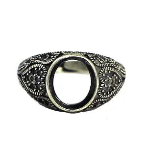 Beadsnice thailand antique sterling silver adjustable gemstone ring rings base finding diy jewelry making ID 31757