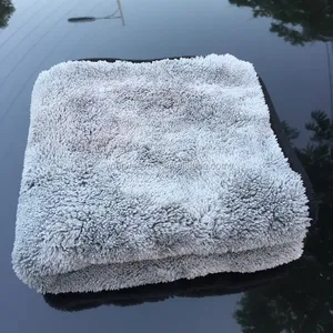Toalla de lavado para coche, toalla de secado y pulido, suave y grueso, 900 GSM, gris, venta al por mayor