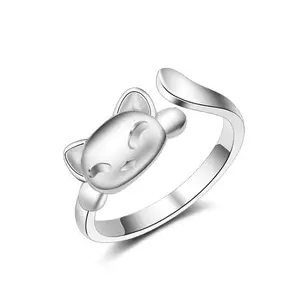 Coreano creativo simpatico gatto anello regolabile Koala anello