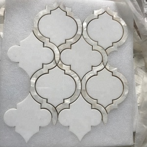 Lantern Marble Waterjet Design Thassos Gạch Khảm Vỏ Trắng - Product Image 6