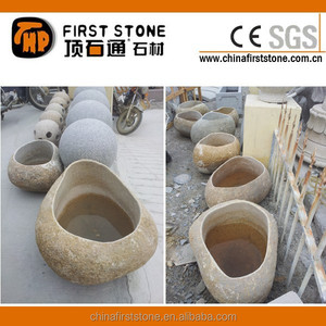 Maceta decorativa <span class=keywords><strong>de</strong></span> <span class=keywords><strong>piedra</strong></span> <span class=keywords><strong>de</strong></span> río Natural, para jardín y flores - Product Image 5