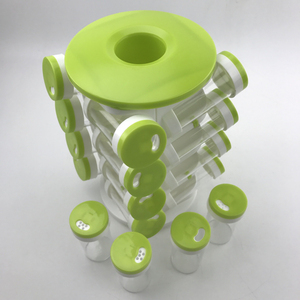 Plastic 16 in 1 <strong>Spice</strong> <strong>Rack</strong> with Cutlery Holder Compact <strong>Revolving</strong> Condiments Jars Shelf Organizer - Product Image 2