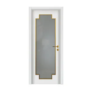 Door Decor Single Door Design Glass Interior Wood Luxury White Swing Graphic Design Customized Modern Entry Doors Hotel Wooden