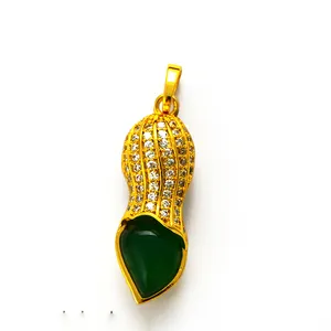 Guangzhou Xuping wholesale jewelry gold 24K peanut malaysian jade pendant for women