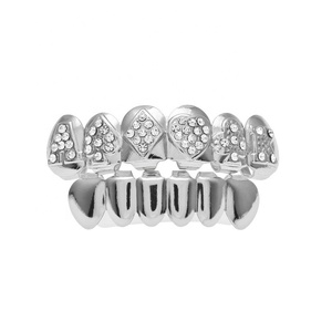 Bijou de Poker en or véritable, grilles de haut et de bas, en cristal et <span class=keywords><strong>diamant</strong></span>, couleur brillante, 40mm - Product Image 5