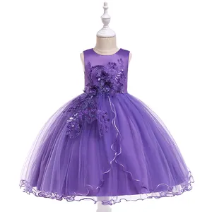 Atacado Importado Roupas Criança Ruffles Vestido De Noiva Mais Recente Design Flower Girl Dama Vestidos L5060