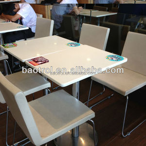 Muebles de superficie sólida diseños modernos restaurante hotpot Mesa, diseños modernos mármol artificial mesa de comedor - Product Image 3