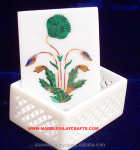White Marble Inlay Jewellery Box - Product Image 1