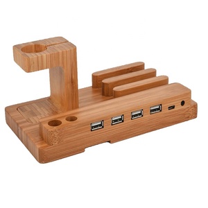 Estación de acoplamiento de madera multifunción para teléfono inteligente y reloj, 2019 - Product Image 2