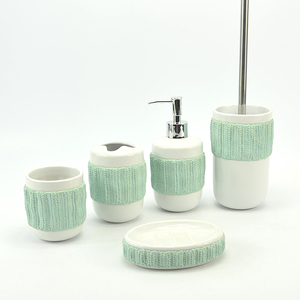 Accessori da bagno in ceramica riciclata Set di maglia nordica collezione di decorazioni da bagno bianco sostenibile all'ingrosso | YST fabbrica di ceramiche
