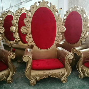 Kırmızı Altın Kral Kraliçe Noel Baba Taht Koltuğu Lüks Saray Tarzı Otel Lobisi Kraliyet Tatil Koltuğu Premium Misafir Karşılama Teşhir Ünitesi - Product Image 2
