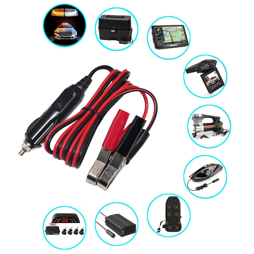 cigarette lighter plug to alligator clips Socket with 24V Working Current 1pcs small battery clip to