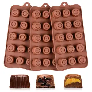 100% заводские формы для шоколада, силиконовые пластиковые формы для конфет, 15 круглых силиконовых форм, одобрено тестовое тестирование