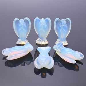 Wholesale High Quality Stone Carving Opalite Hand Carved <strong>Crystal</strong> <strong>Angel</strong> for Sale - Product Image 6