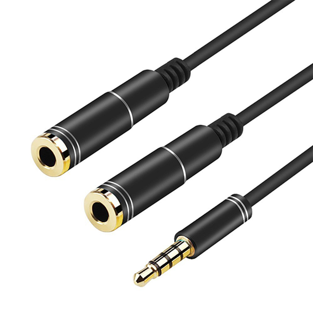 3.5mm Male to 2 Female Jack Headphone Splitter Audio Video Cable Adapter