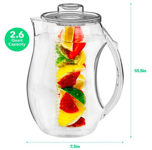 ZNK00016 2.9 Quart Pha Lê Rõ Ràng Acrylic Trái Cây Tự Nhiên Truyền Hương Vị Nước Pitcher Với Nắp Và Vòi - Product Image 6