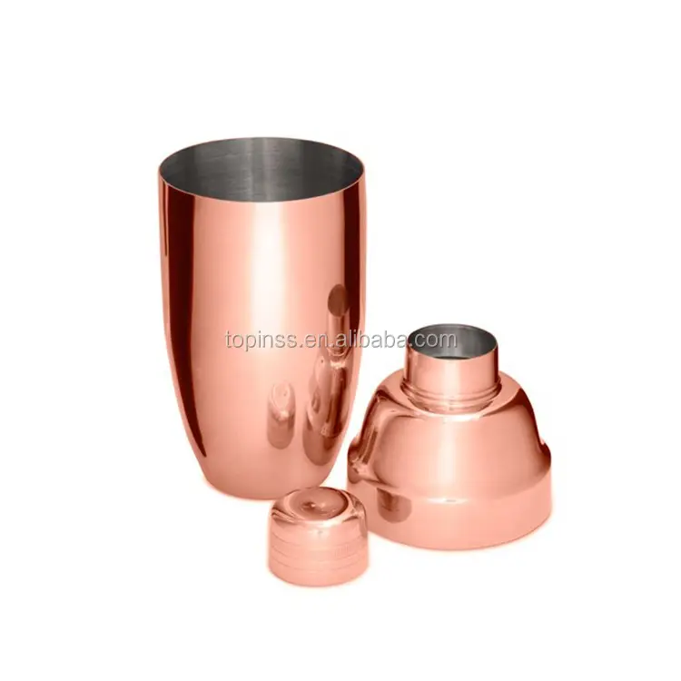 Large Capacity Japanese Style Cocktail Cobbler Shaker 800ML Stainless steel Cocktail 3 section shaker in Rose Gold Plating