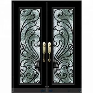 lowes glass wrought iron double door security