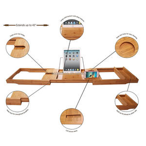 Allungabile di Bambù <span class=keywords><strong>Vasca</strong></span> <span class=keywords><strong>Da</strong></span> <span class=keywords><strong>Bagno</strong></span> Vassoio Caddy - Product Image 6