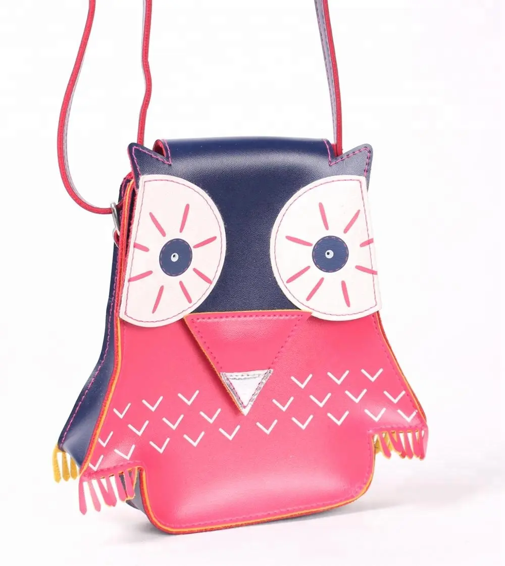 Hot Sale Fashionable animal designer cute PU messenger bags for girls
