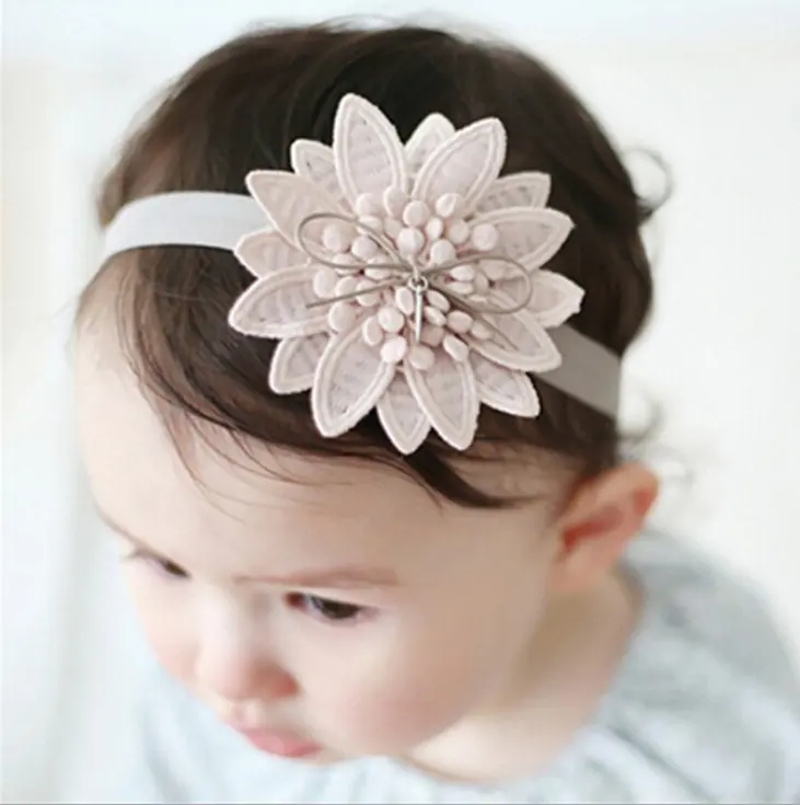 Commercio all'ingrosso del bambino hairband della fascia del bambino copricapo 0-12 mesi della ragazza Coreana della ragazza della principessa di stile copricapo