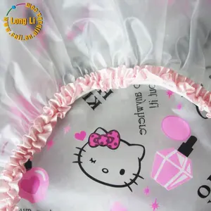 Wholesale Cute Designer Waterproof Adjustable Shower Caps Crown Lace Shower Cap