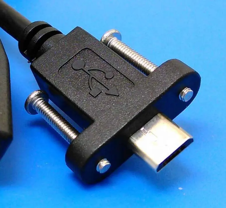 USB 유형 마이크로 5 핀 남성 패널 마운트 케이블 마이크로 m2 잠금 나사