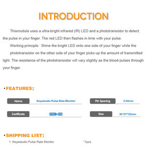 KEYESTUDIO nabız hızı monitörü modülü <span class=keywords><strong>Arduino</strong></span> için microbit - Product Image 3