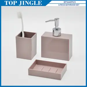 Akrilik Pembe Trendy Banyo Araçları Set