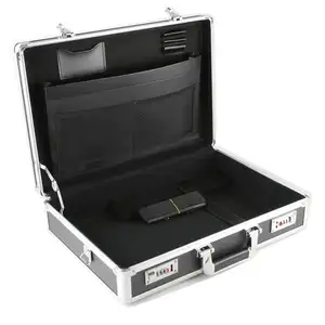 Алюминиевый жесткий кейс портфель с пенным наполнителем, держатель для хранения инструментов, замок, атташе для переноски