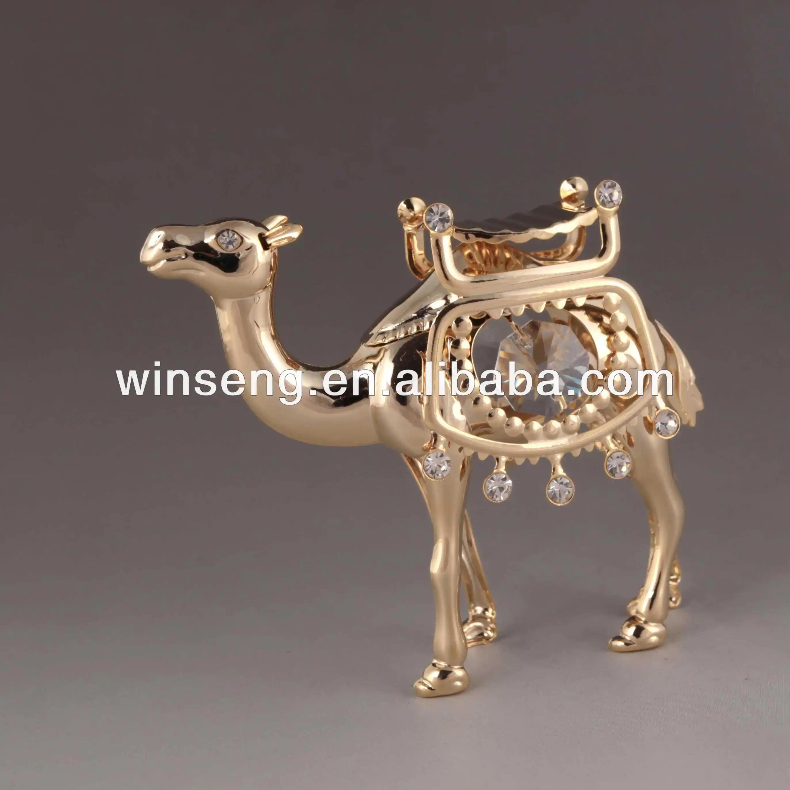 Позолоченные фигурки верблюда 24K с кристаллами для домашнего декора