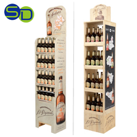 Étagères de gondole JL034, étagère de supermarché, étagère de rangement, présentoir à boissons, présentoir à vin rouge en bois, présentoir à boissons en bois