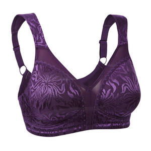 Wholesale Non Padded Wirefree <strong>Bra</strong> Women Sexy Nylon Spandex Full Coverage Wirefree Support <strong>Bra</strong> Only <strong>Bra</strong> Decorated With Lace <strong>Busty</strong> - Product Image 2