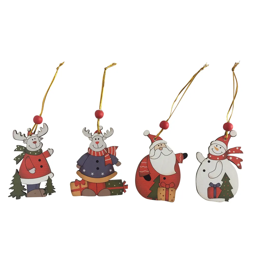 Christmas Wooden Decoration Wooden elk/santa/snowman hanging decoration piece