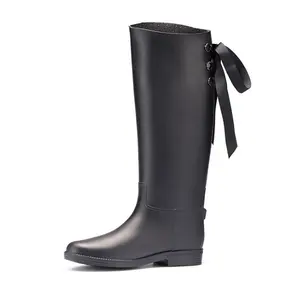 OEM horse equestrian riding lined PVC wellington rain boots for women