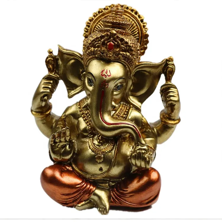 China Factory Top Quality Resin Ganesh Statue Idol Brass Decoration Crafts Polyresin Garden Figurine