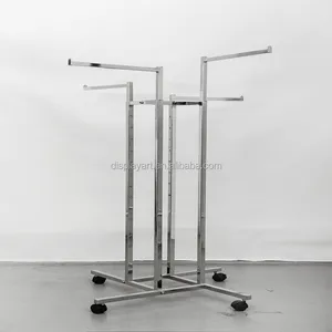 4 Way Display Pakaian Retail Clothing Rack untuk Ruko