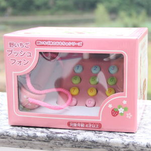 Jeu de rôle pour enfants Montessori, téléphone en bois <span class=keywords><strong>rose</strong></span> - Product Image 5