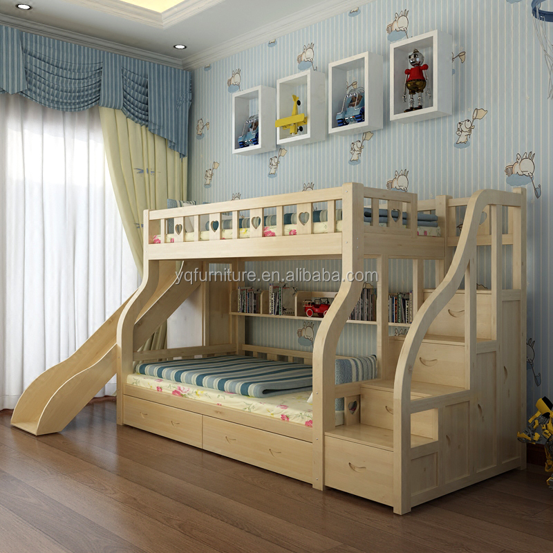 Moderna Casa In Legno Massello Bambini Su e giù colorato letto A Castello